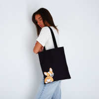 Сумка шопер «Корги», чёрный