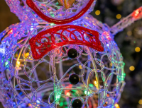 Снеговик фигура светящийся 30см